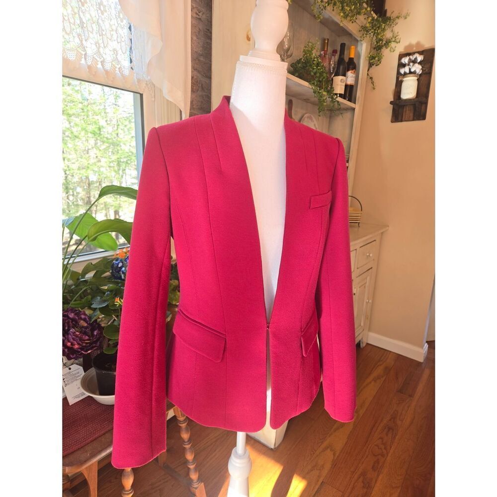 White House Black Market Pink Open-Front Tailored Blazer
